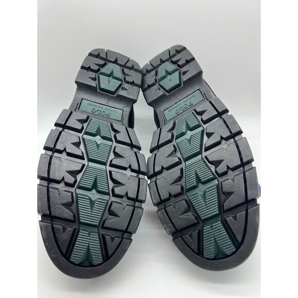 Polo Ralph Lauren Dover III Black Leather Lace Up Buckle Boots Men’s Size 14D - Picture 4 of 16